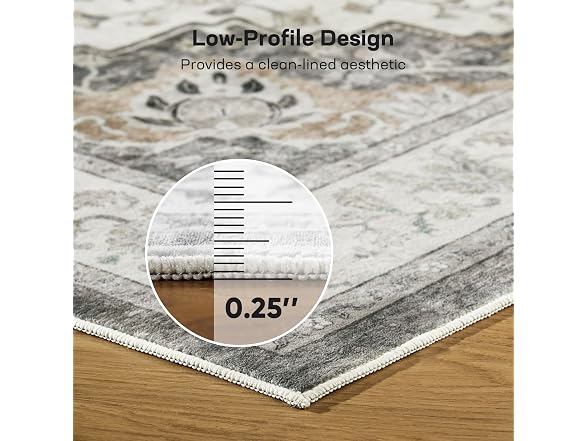 Marsail 8x10 Washable Area Rug, Soft &