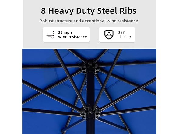 Zoolati 9Ft Patio Umbrella with Tilt and Crank - Gallery 3