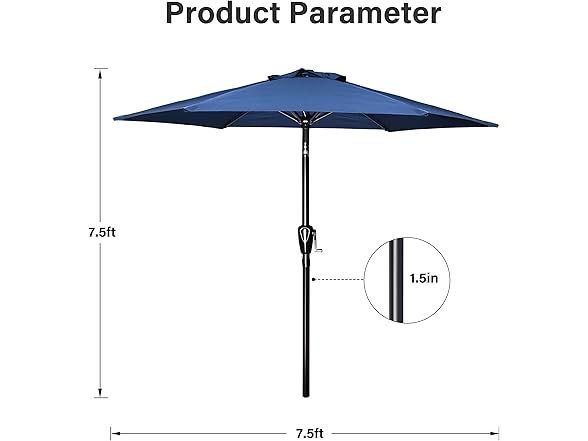 Simple Deluxe 7.5ft Patio Market Yard Umbrella