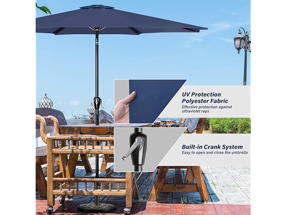 YSSOA 9' Patio Umbrella Outdoor Table Market Yard Umbrella