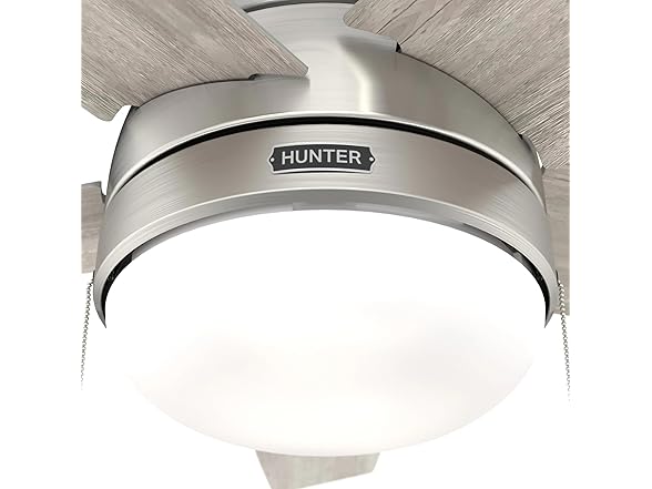 Hunter Ceiling Fan 44 inch Low Profile Brushed Nickel, Refurbished