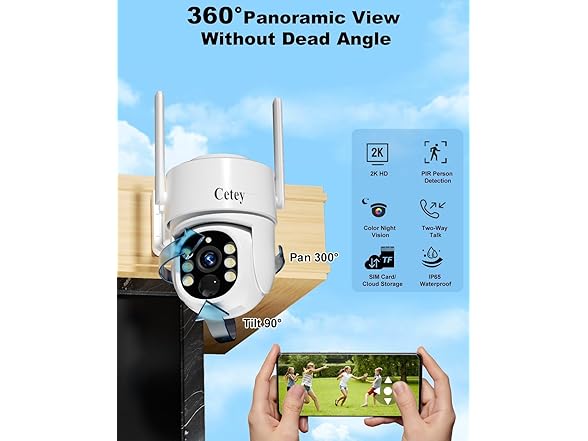 Cetey 4G LTE Cellular Security Camera