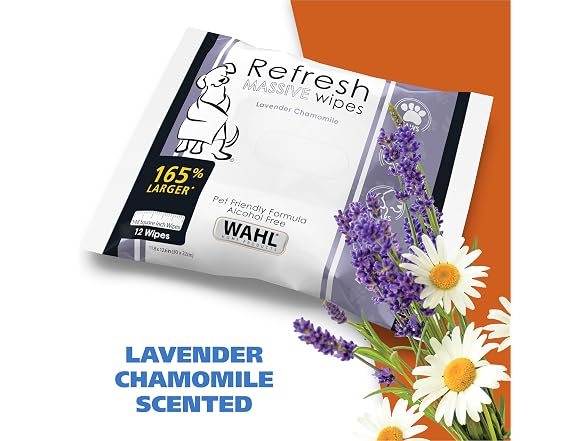 Wahl Refresh Massive Dog Wipes, Lavender Chamomile
