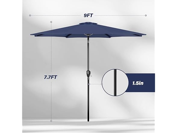 YSSOA 9' Patio Umbrella Outdoor Table Market Yard Umbrella
