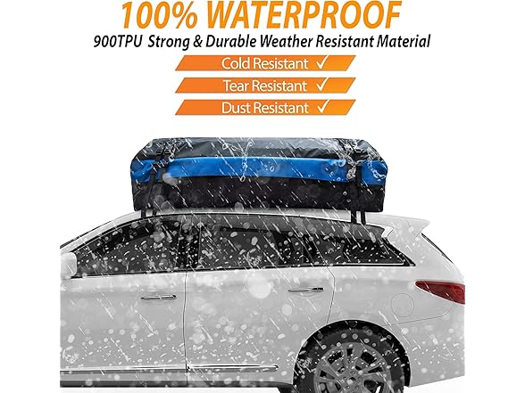 Zone Tech OR0036 Car Roof Cargo Bag 21 Cubic Ft
