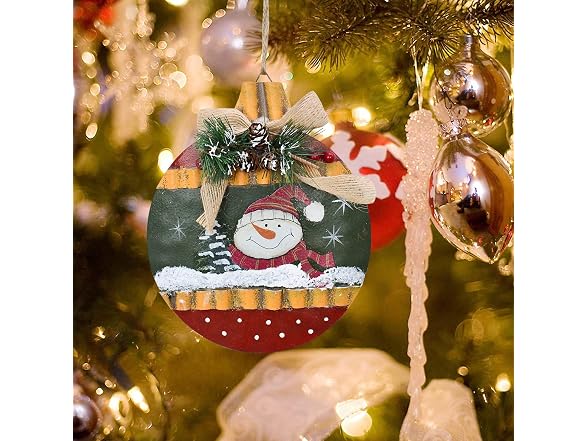 ecipl Metal Christmas Sign Hanging Snowman Santa Ornament - Gallery 2
