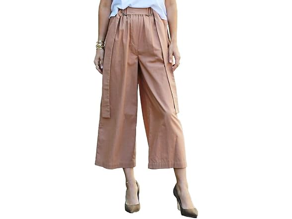 The Drop Taupe High Waisted Cropped Wide