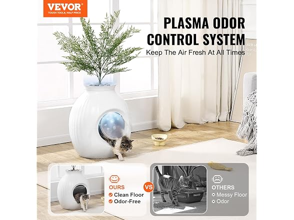 VEVOR Plant Cat Litter Box, Smart Odor