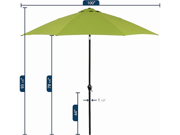 Sunline 9 ft Patio Umbrella with Crank & Push Lime