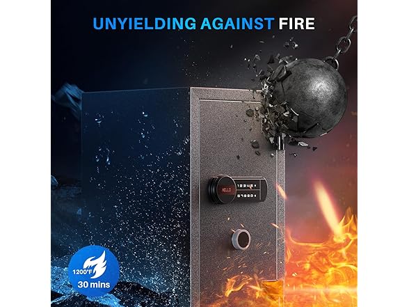 ADIMO 1.8 CuFt Fireproof Safe Box, Heavy Duty