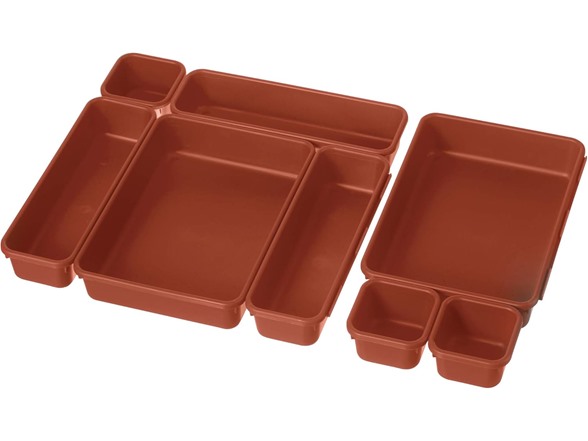 Oggi 8 Pack Interlocking Drawer Organizers Bins