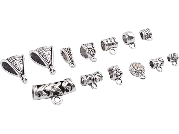 Tibetan Silver Mixed Bail Tube Beads