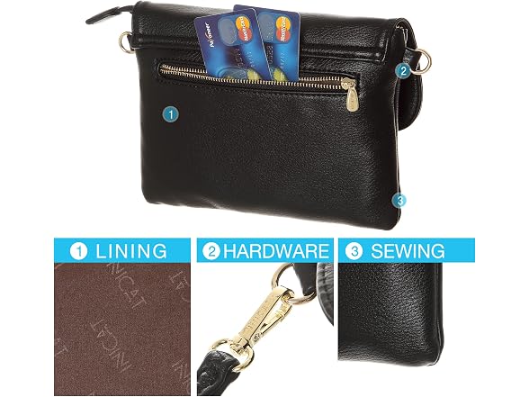 MINICAT RFID Crossbody Bags for Women Vegan Leather Cross Body Purse