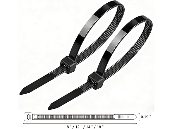 YSHFNUHSJ 400 Pack Black Zip Ties Assorted Sizes