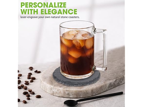 Cakocaco Slate Coasters for Drinks with Holder-