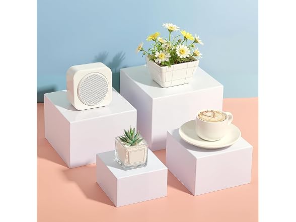 8Pcs Acrylic Display Risers Hollow Cube Food Stands