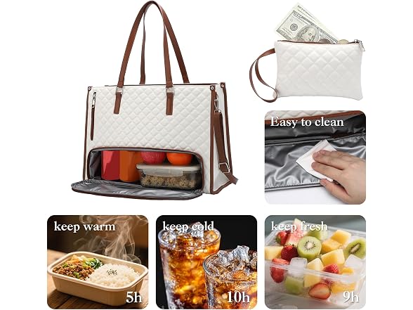 MOVECOM PU Leather Lunch Bag Work Tote