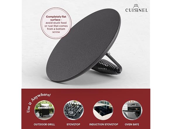 Cuisinel Cast Iron Skillet + Press Set 10"
