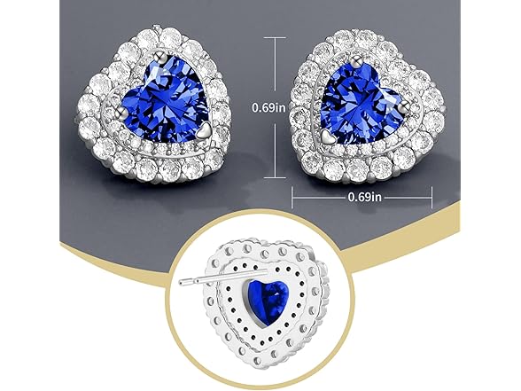 Joyssense Stud Crystal Heart Earrings