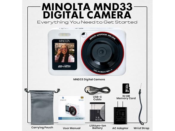Minolta 2VIEW MND33 64MP 4K AF Digital Camera