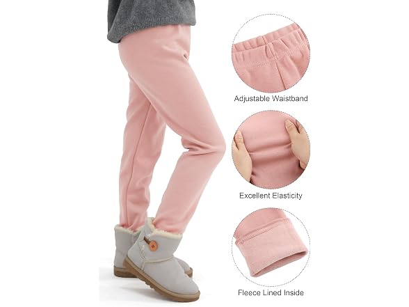 Cooraby Girls (4-5T) Cotton Fleece Lined Tights