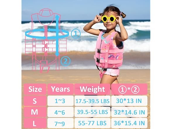 Swim Vest for 1-3 Years (17.5-39.5LBS)