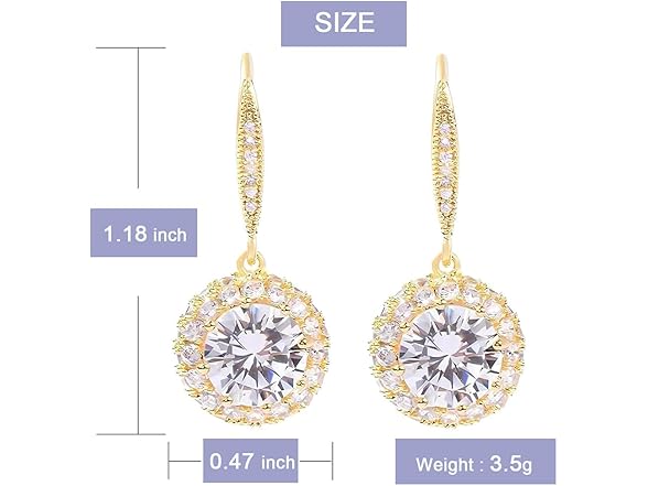ZUMOIS 18K Gold Plated Dangle Earrings
