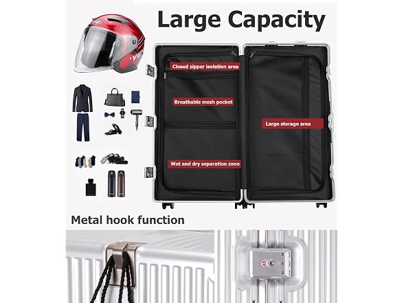 feilario Aluminum Frame Checked Luggage