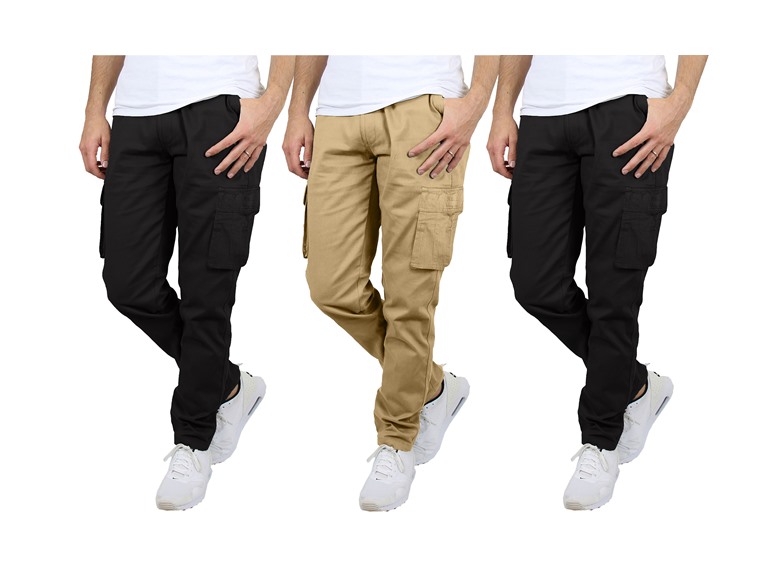 Mens Flex Stretch Cotton Cargo Pants