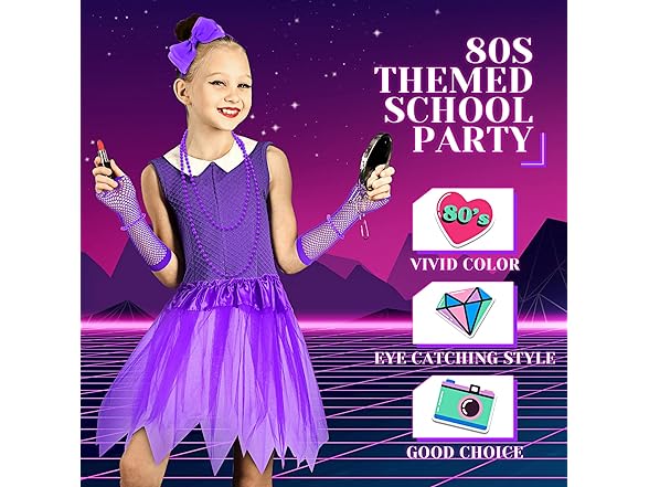 10 Pcs 80s Costume Accessories for Girls