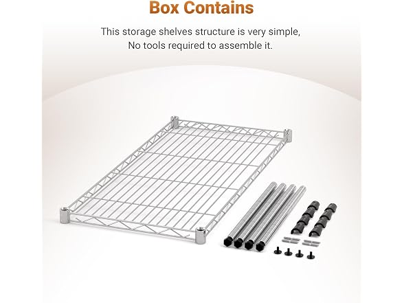Simple Deluxe 1-Tier Shelving Units Chrome