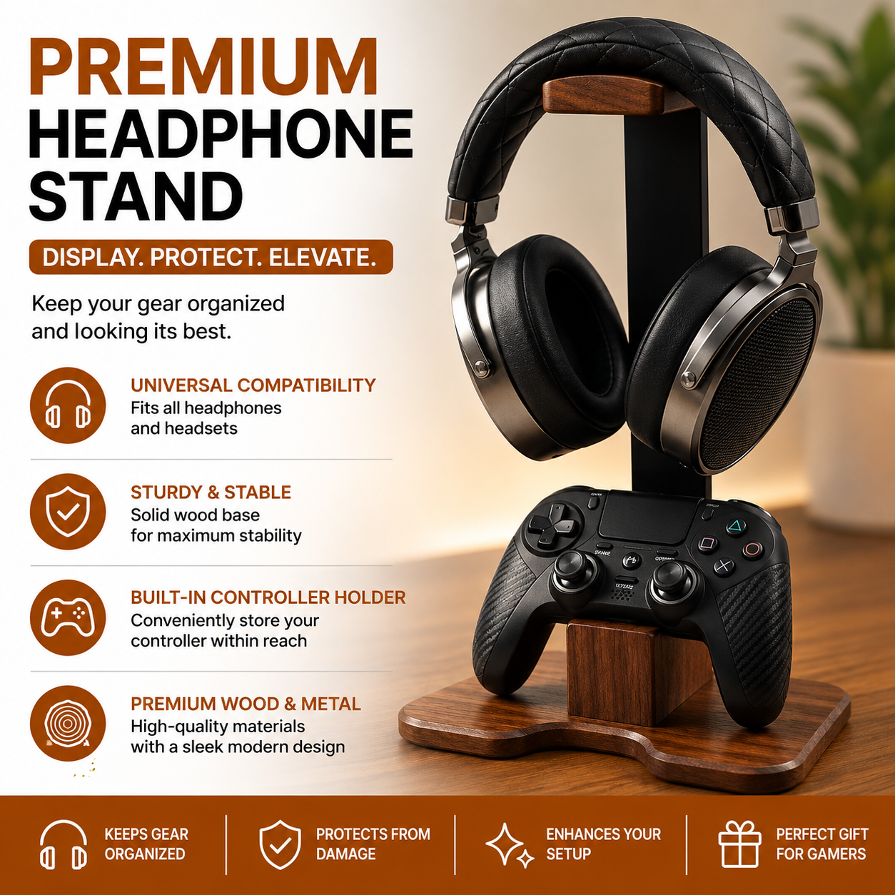 Wood Headset Stand for Desk - Gallery 8