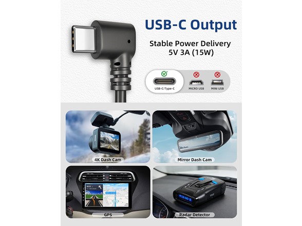 Dash Cam OBD Power Cable USB C
