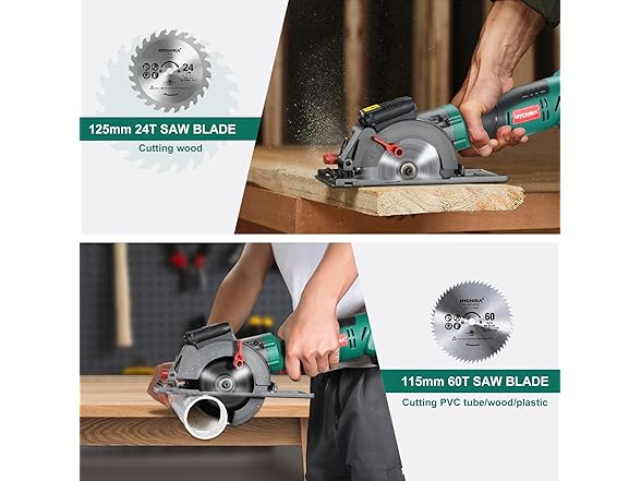 HYCHIKA Cordless Circular Saw, 18V Mini Circular Saw