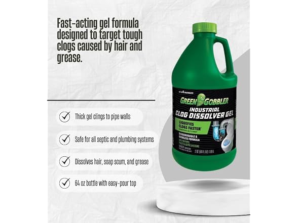 Green Gobbler Gel Hair and Grease Clog Remover 64
