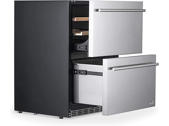 Newair Outdoor Dual Drawer Fridge - 20 Bottles/80 Cans