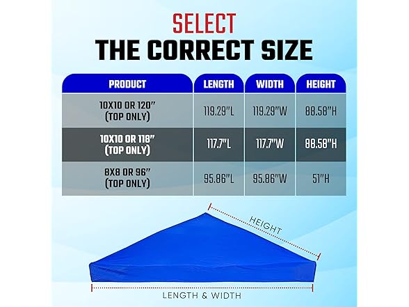 UV Protected Pop Up Canopy Replacement