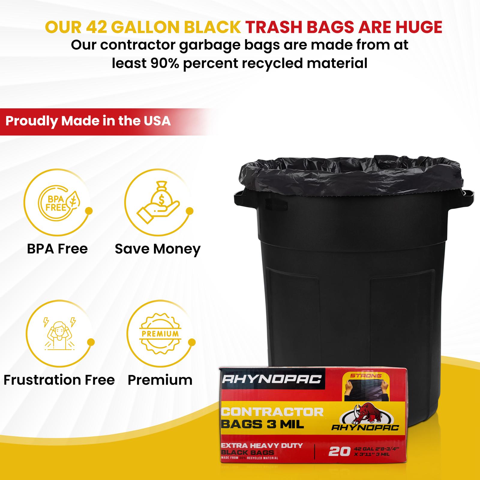 42 Gallon 3 Mil Contractor Trash Bag - Gallery 23