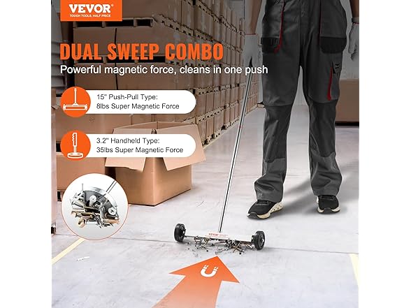 VEVOR 15-Inch Magnetic Sweeper with Wheels