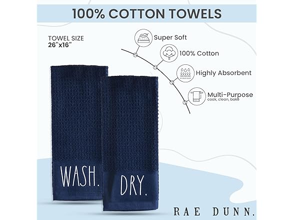 Rae Dunn Cotton Kitchen Towels Set