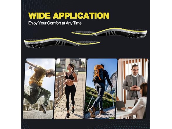 Pain Relief Insoles, 230+ Lbs, Arch