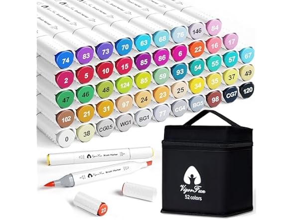 52 Colors Brush & Chisel Tip