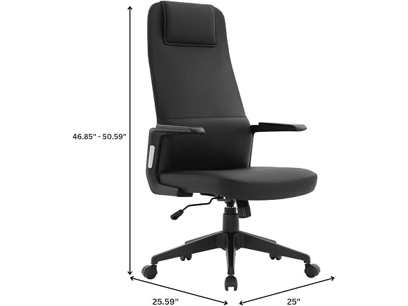 LeisureMod Leather Ergonomic High-Back Office Chair