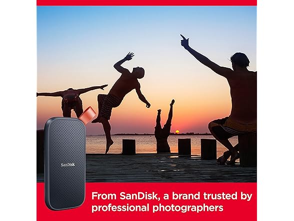 SANDISK 2TB Portable SSD - Up to 800MB/s, USB-C, USB 3.2 Gen 2, Updated Firmware - External Solid State Drive - SDSSDE30-2T00-G26 (Open Box)