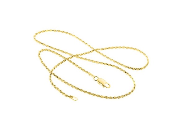 Italian Made 18K Gold Plated Sterling Silver 18" Diamond Cut Rope Chain
