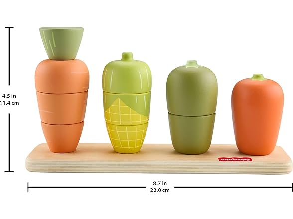 Fisher-Price Wood Toddler Toy Veggie Stacker