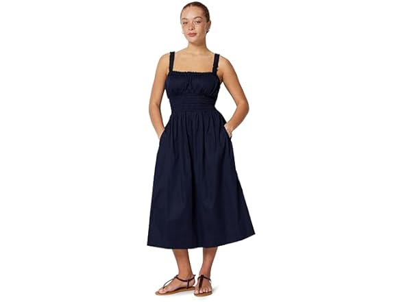 Amazon Essentials Women Woven Cotton Sateen Dress - Gallery 4