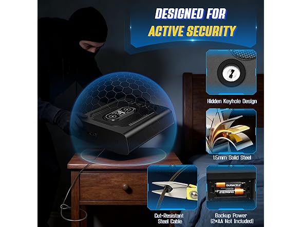 TRRKO Biometric Gun Safe for Handgun