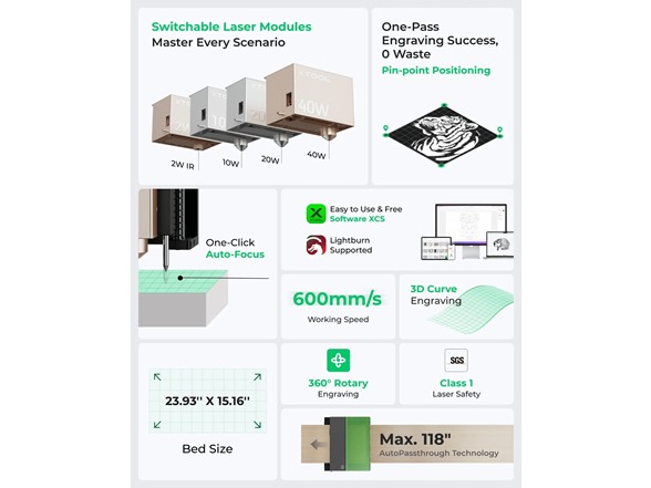 xTool RP1030567 S1 20W Laser Engraver Basic Bundle