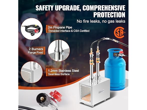 VEVOR Portable Dual Burner Propane Forge
